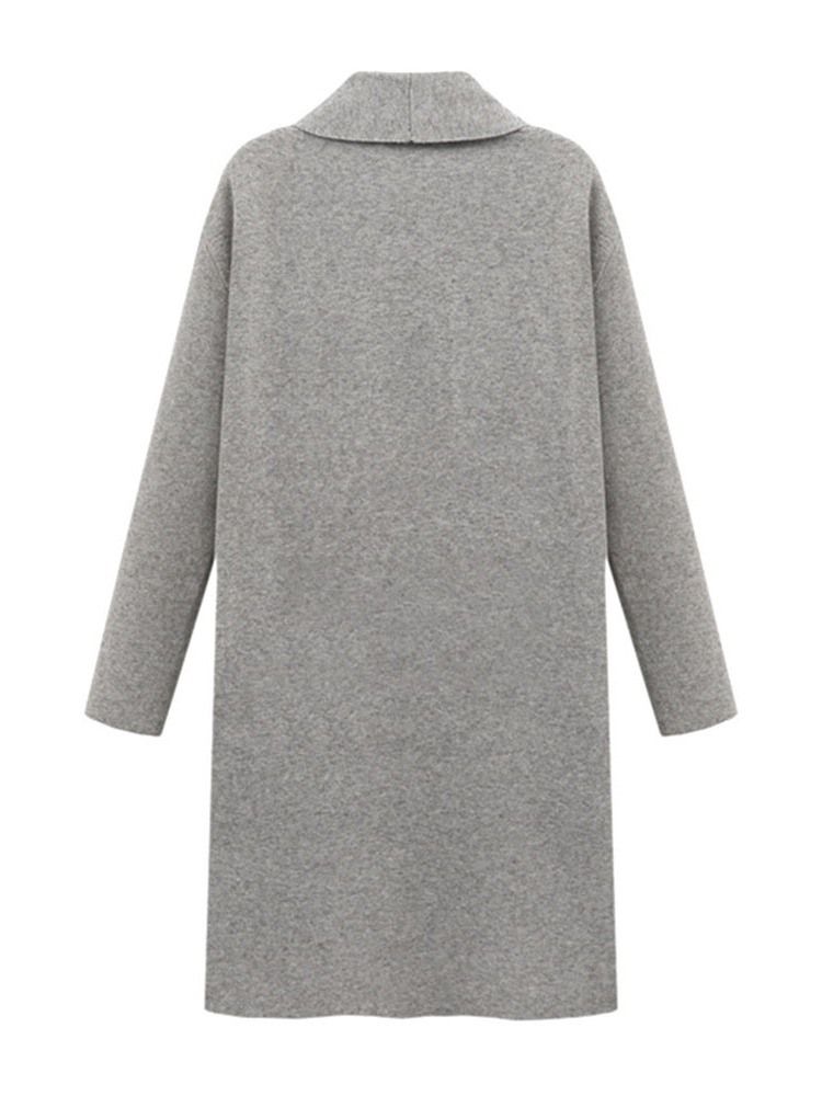 Kvinders Indpakket Lang Revers Vinter Afslappet Trenchcoat