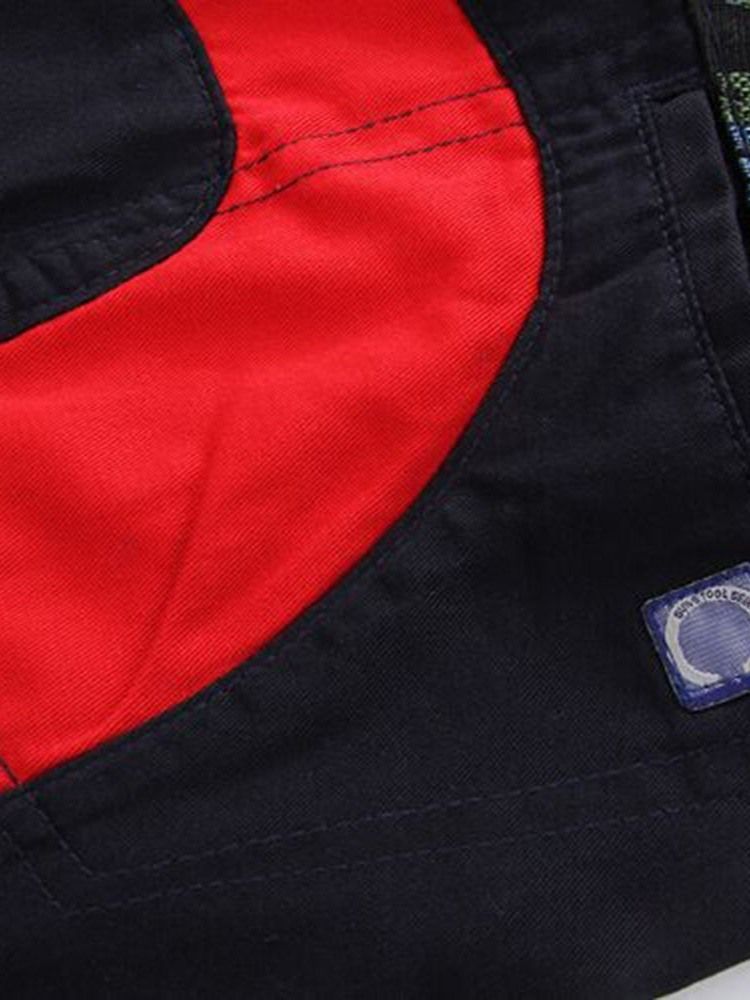 Straight Patchwork Floral Mid Waist European Men's Casual Pants