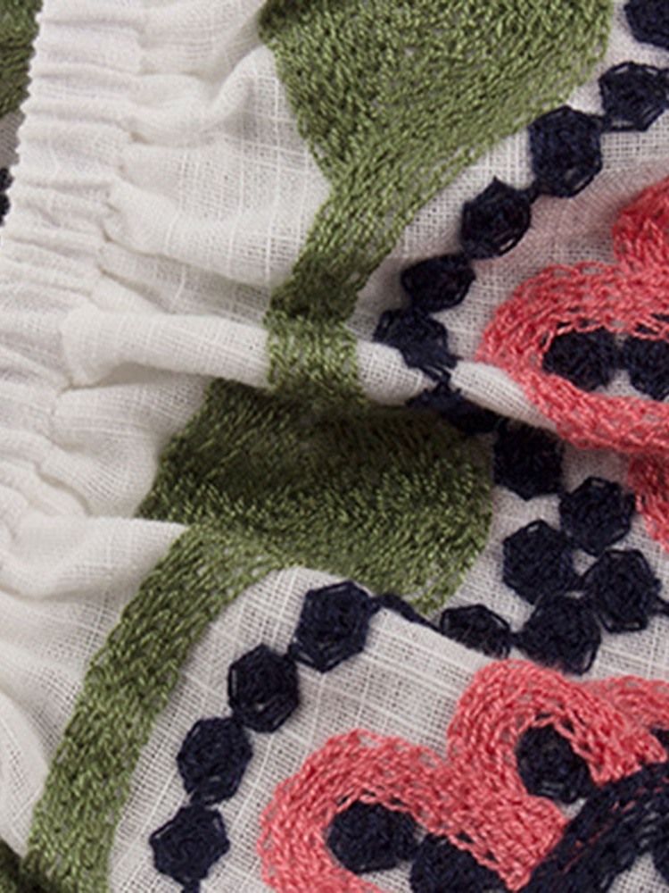 Kvinders Patchwork Lanterneærmet Tyndt Fald Løst Sweater