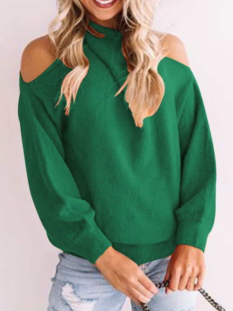 Kvinders Regelmæssig Off-shoulder Sweater