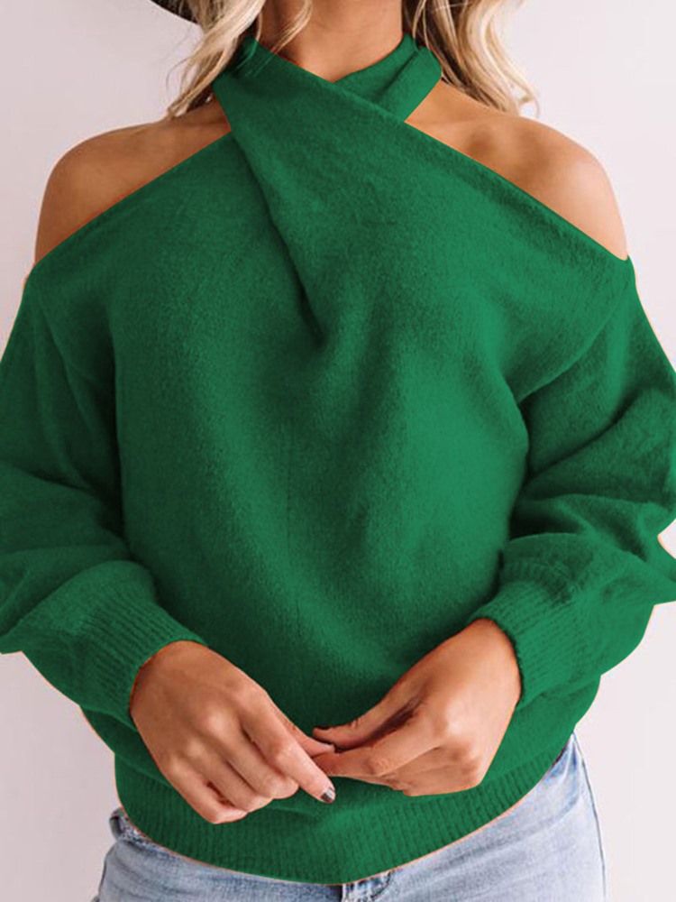 Kvinders Regelmæssig Off-shoulder Sweater