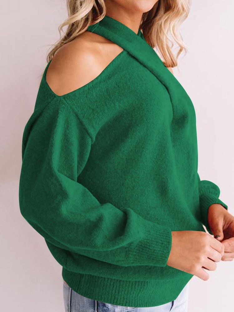 Kvinders Regelmæssig Off-shoulder Sweater