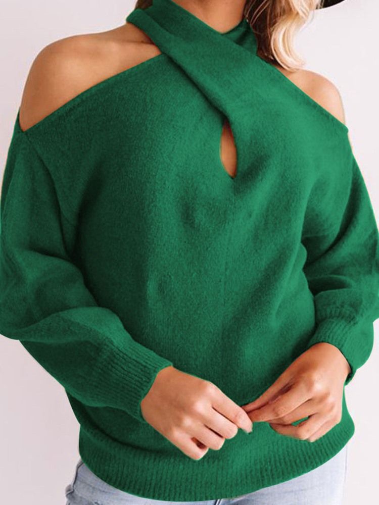 Kvinders Regelmæssig Off-shoulder Sweater