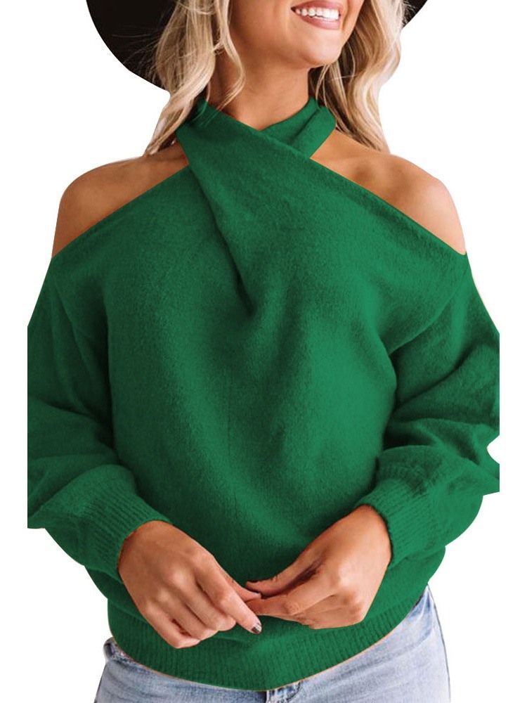 Kvinders Regelmæssig Off-shoulder Sweater