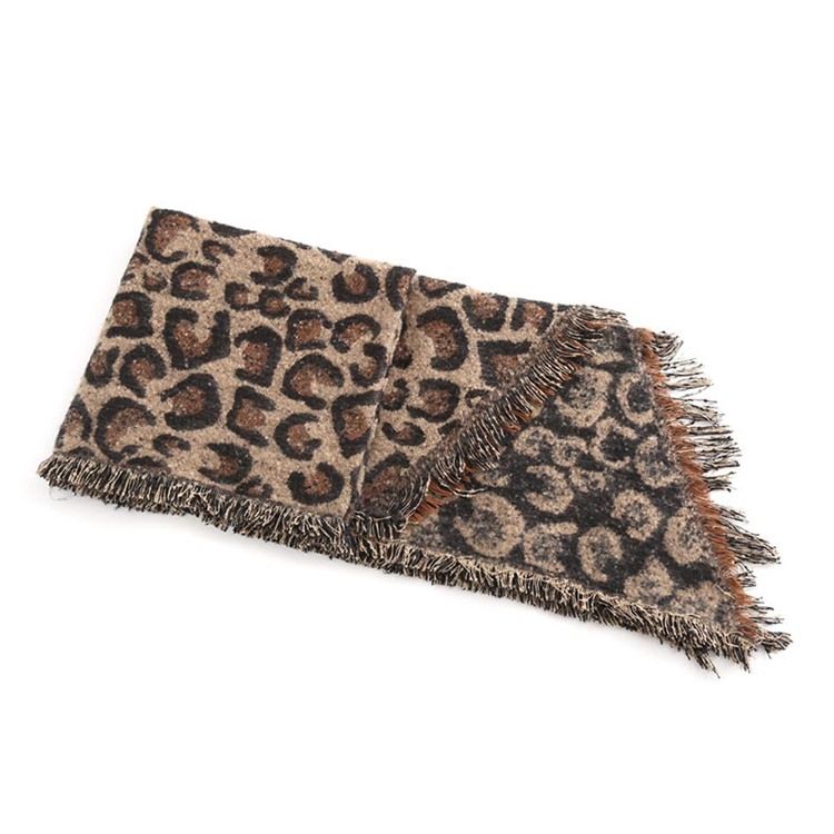 Kvinders Imiterede Kashmirprint Leopard Tørklæder