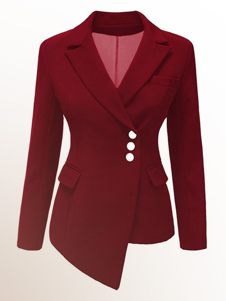 Asymmetrisk Blazer Til Almindelig Revers Til Kvinder