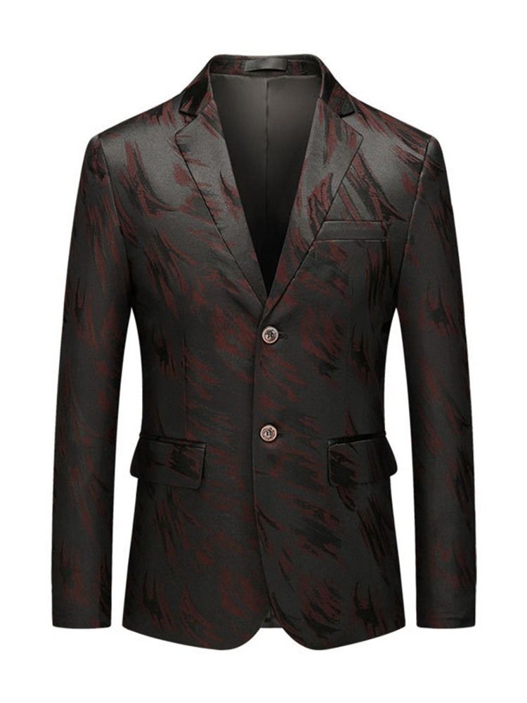Button Notched Revers Slim Casual Herre Fritids Blazers