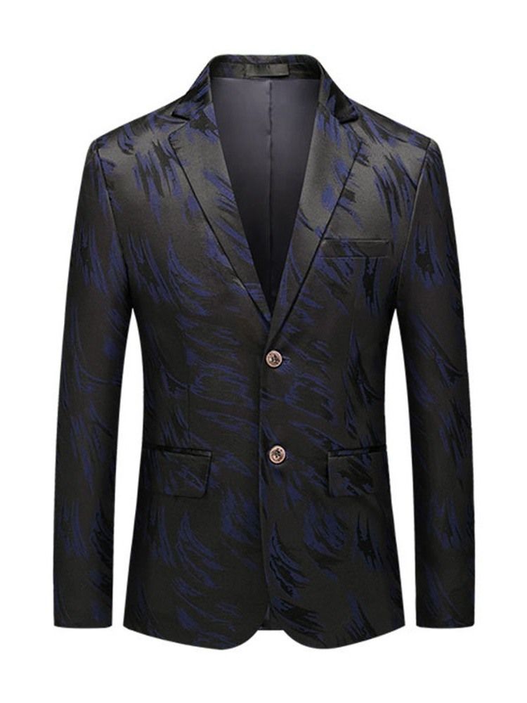 Button Notched Revers Slim Casual Herre Fritids Blazers